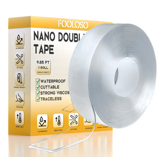 FOOLOSO Double Sided Tape Heavy Duty (1.18 Inches, 9.85 FT)